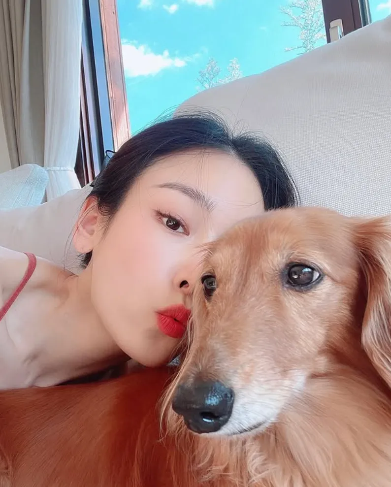 韓国女優ソ・ヒョンジン&愛犬シーダー