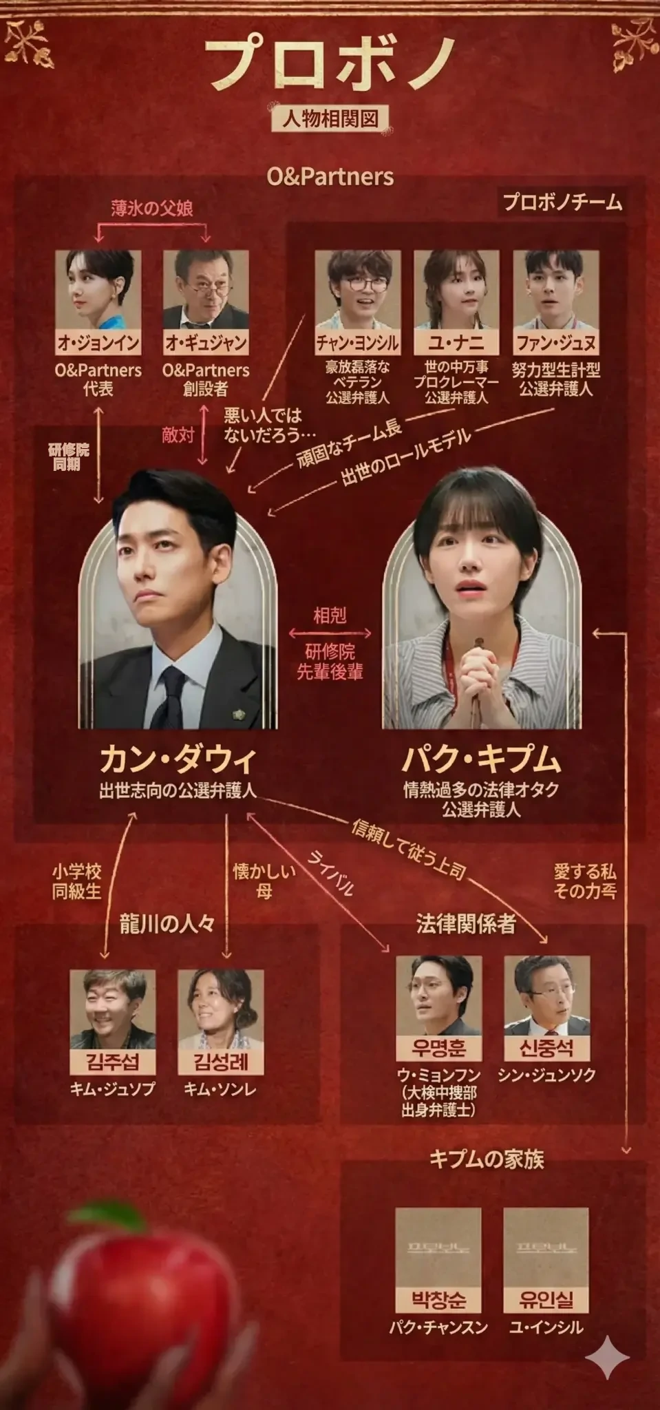 韓国ドラマ『プロボノ：アナタの正義救います！』相関図