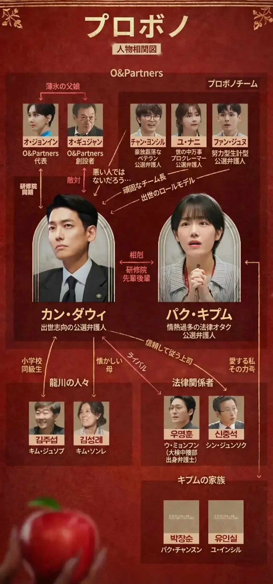 韓国ドラマ『プロボノ:アナタの正義救います!』相関図
