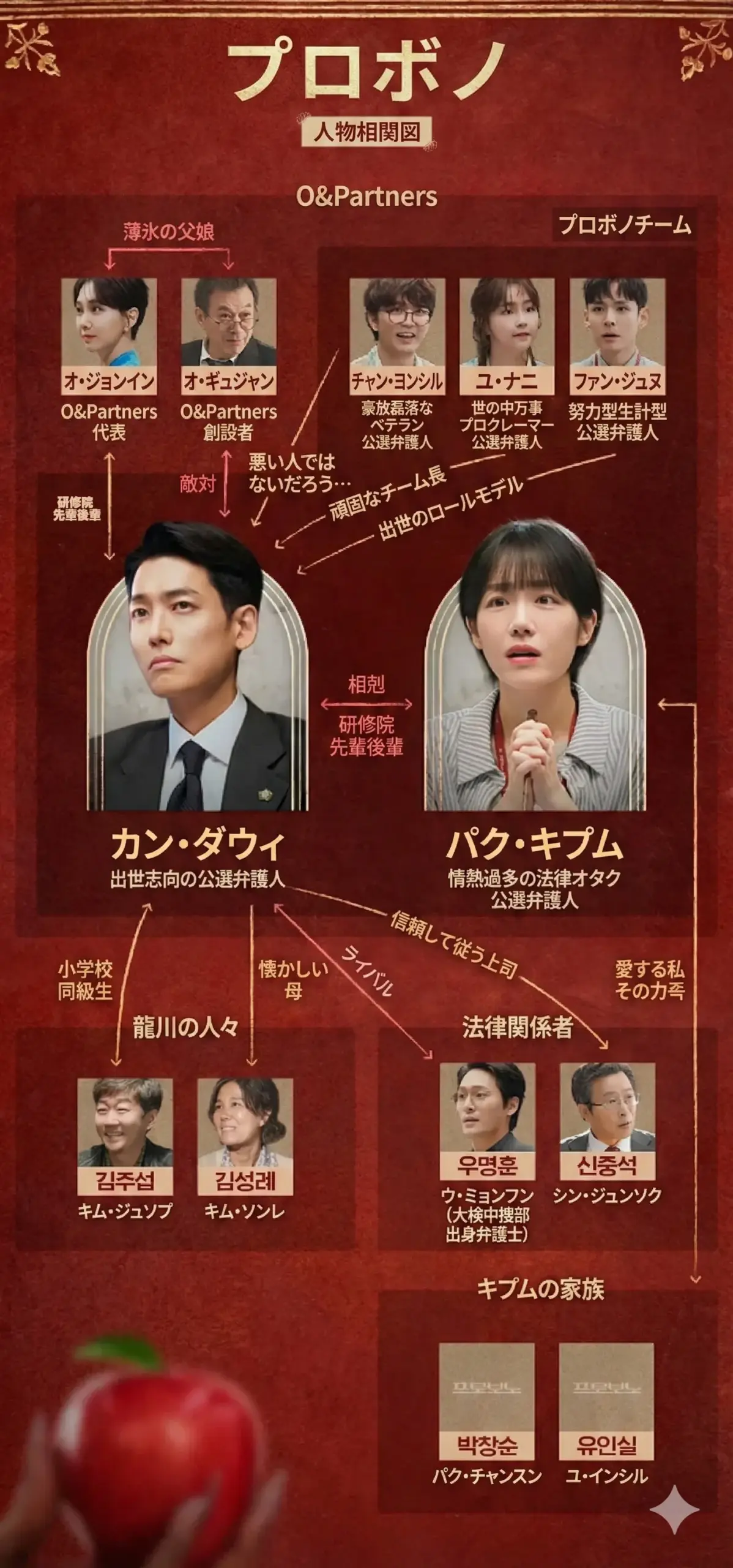 韓国ドラマ『プロボノ:アナタの正義救います!』相関図